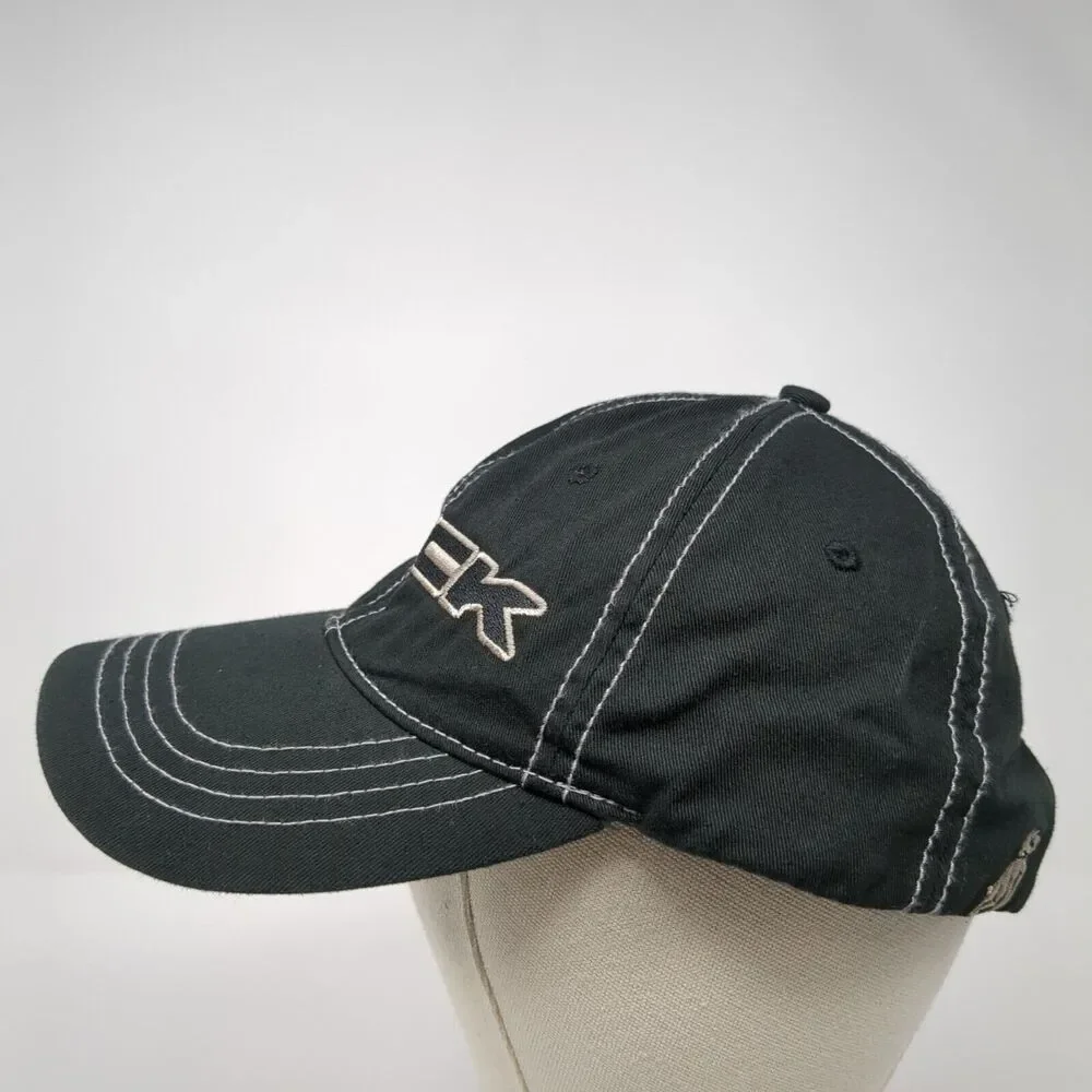 MACK Snapback Hat Black One Size Adjustable Embroidered 6 Panel Cotton